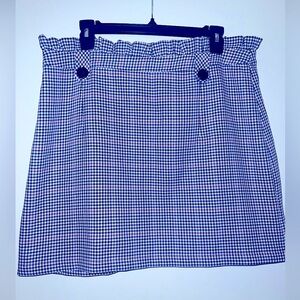 Topshop Pop Check Frill Waist
Miniskirt -WHITE MULTI